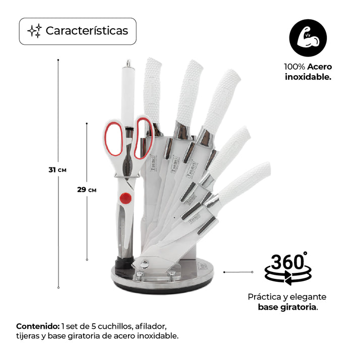 Juego De Cuchillos De Acero Inoxidable 8 Piezas