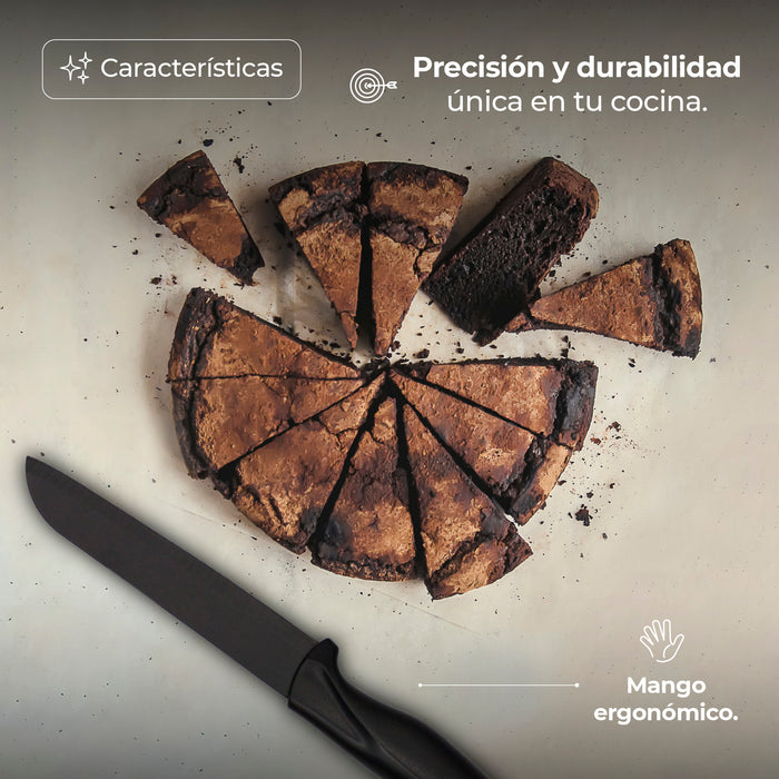 Juego De Cuchillos De Cocina 3 Piezas Diseño Minimalista Negro