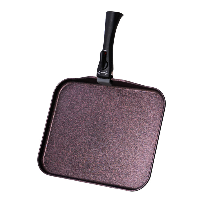 Sartén Comal Rectangular Multiusos Con Mango Desmontable
