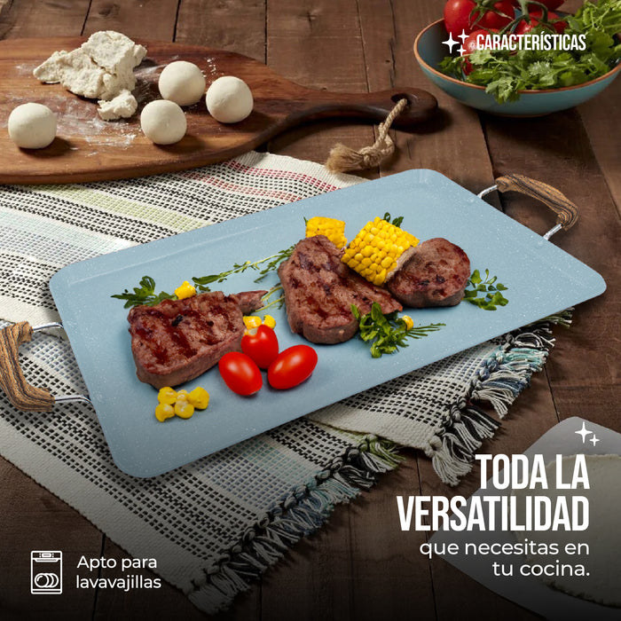 Comal Rectangular Love Cook Con Recubrimiento De Marmol