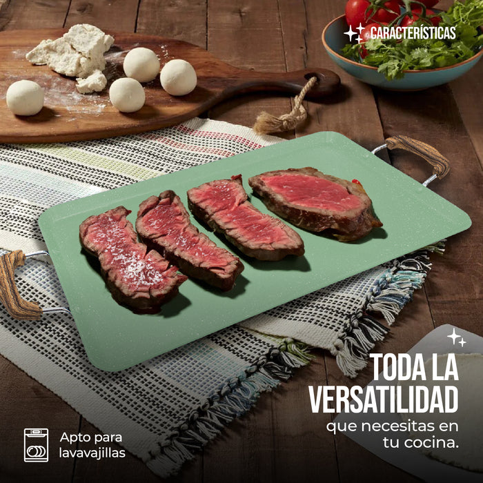 Comal Rectangular Love Cook Con Recubrimiento De Marmol