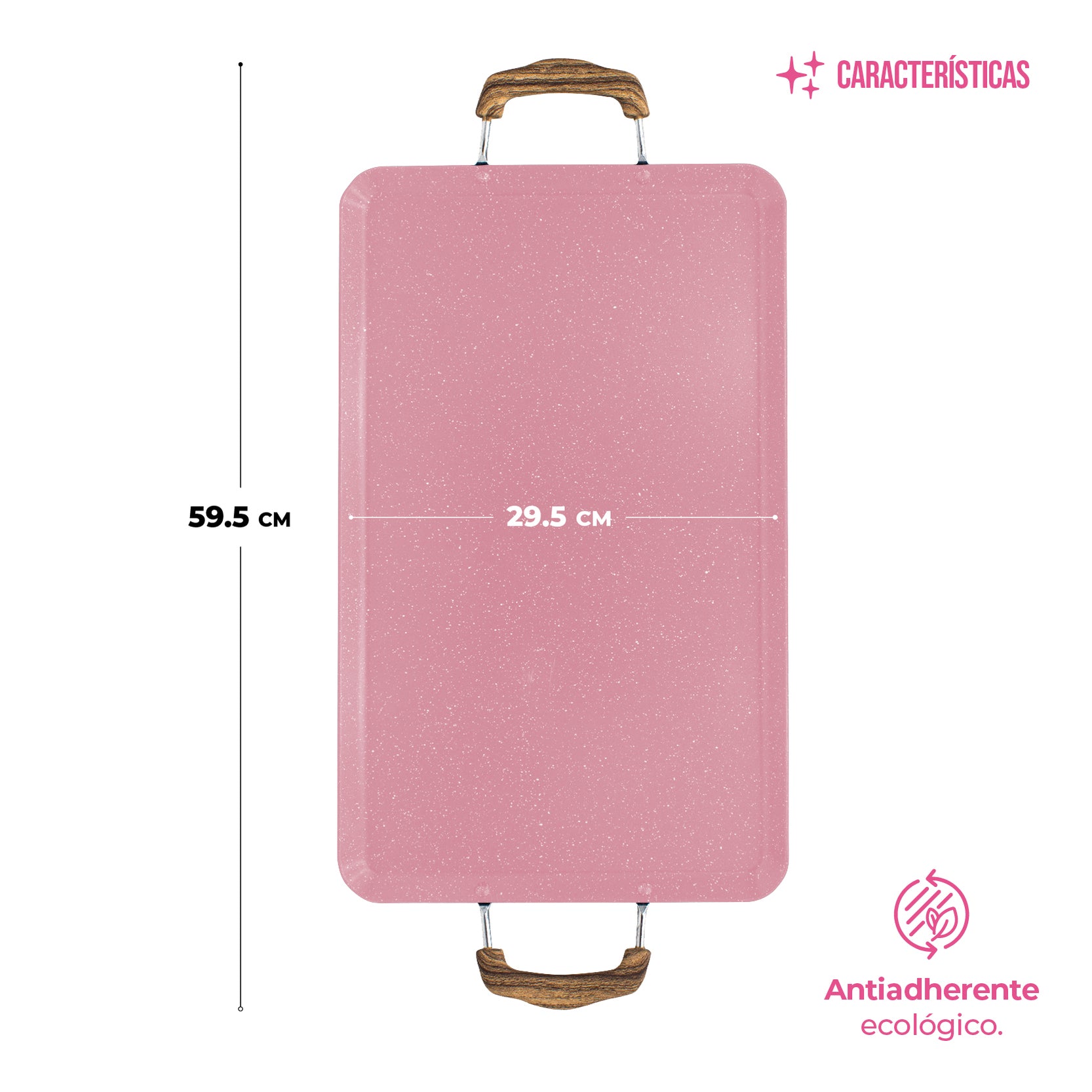 Comal Rectangular Love Cook Con Recubrimiento De Marmol — Queen Sense