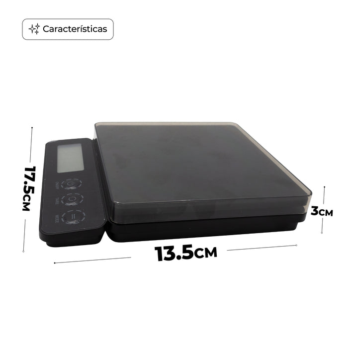 Báscula Gramera Digital 3kg Alta Precisión Tara Cocina