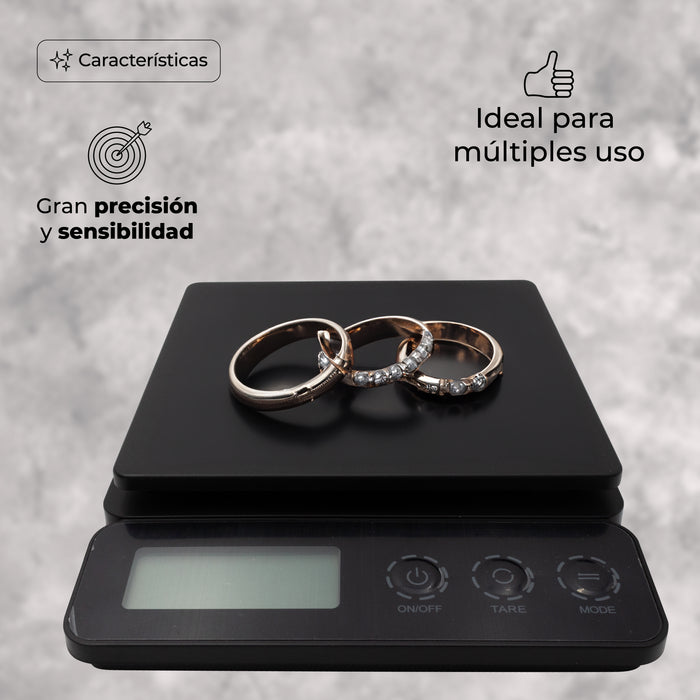 Báscula Gramera Digital 3kg Alta Precisión Tara Cocina