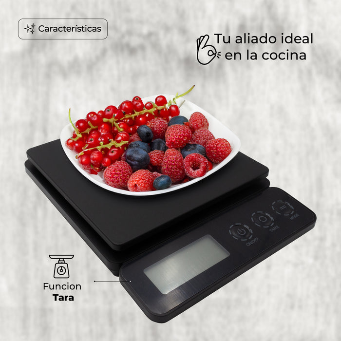 Báscula Gramera Digital 3kg Alta Precisión Tara Cocina