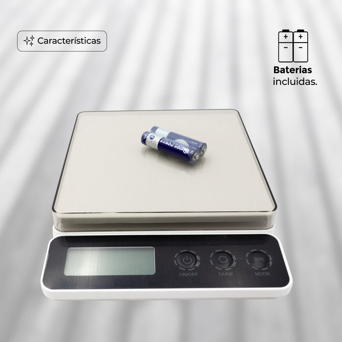 Báscula Gramera Digital 3kg Alta Precisión Tara Cocina