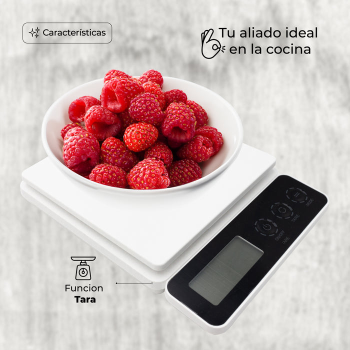Báscula Gramera Digital 3kg Alta Precisión Tara Cocina