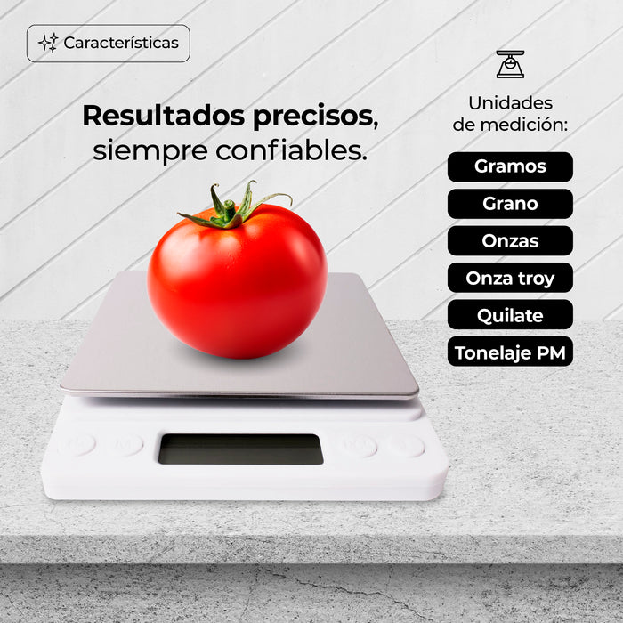 Báscula Gramera Digital Portátil 0.1g a 2 Kg C/Tara