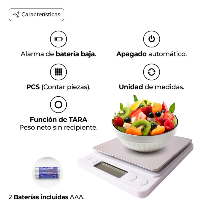 Báscula Gramera Digital Portátil 0.1g a 2 Kg C/Tara