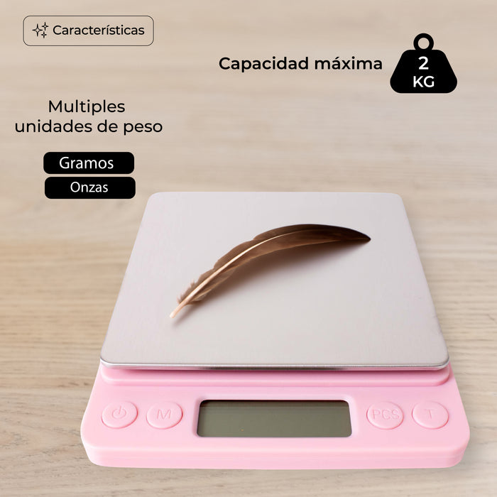 Báscula Gramera Digital Portátil 0.1g a 2 Kg C/Tara