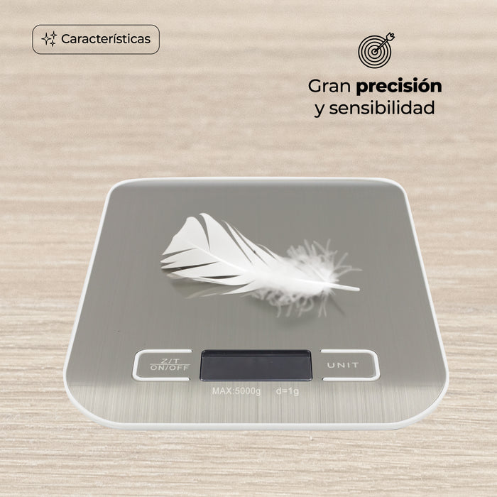 Bascula Digital multifuncional de Acero Inoxidable Ideal Para Cocina Y Joyería Capacidad 1g a 5kg