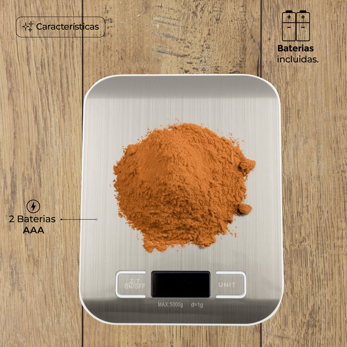 Bascula Digital multifuncional de Acero Inoxidable Ideal Para Cocina Y Joyería Capacidad 1g a 5kg