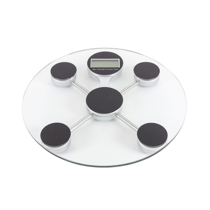 Báscula Personal Digital De Vidrio Templado Circular capacidad de 180 Kg
