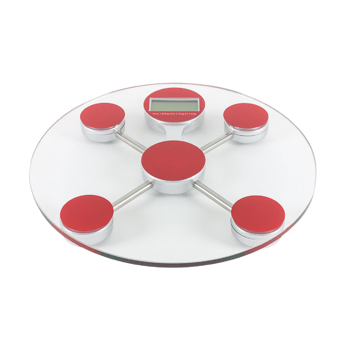 Báscula Personal Digital De Vidrio Templado Circular capacidad de 180 Kg