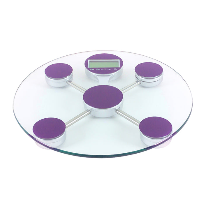 Báscula Personal Digital De Vidrio Templado Circular capacidad de 180 Kg