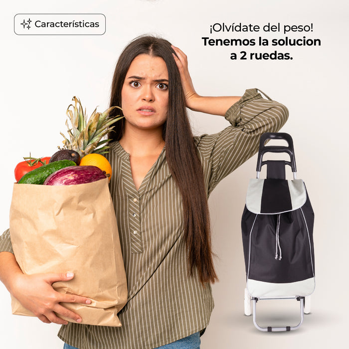 Queen Sense Carrito Sencillo Plegable para Mandado, Resistente