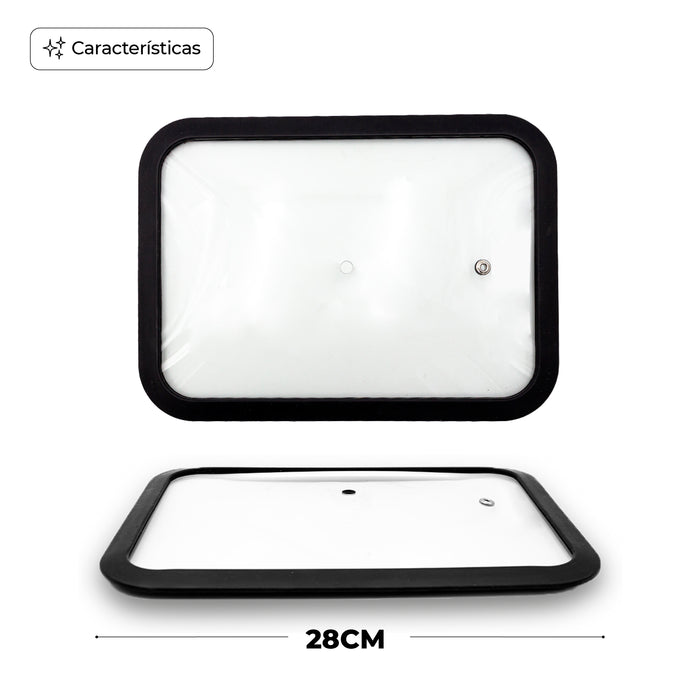 Tapa De Vidrio Rectangular 28cm Silicona Antivapor Universal