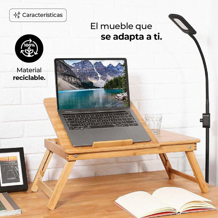 Mesa Plegable de Bambú Portátil Multifuncional