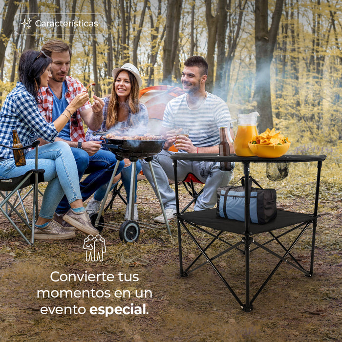 Mesa Camping Plegable Con Portavasos Para Exteriores