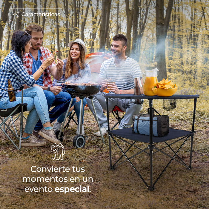 Mesa Camping Plegable Con Portavasos Para Exteriores