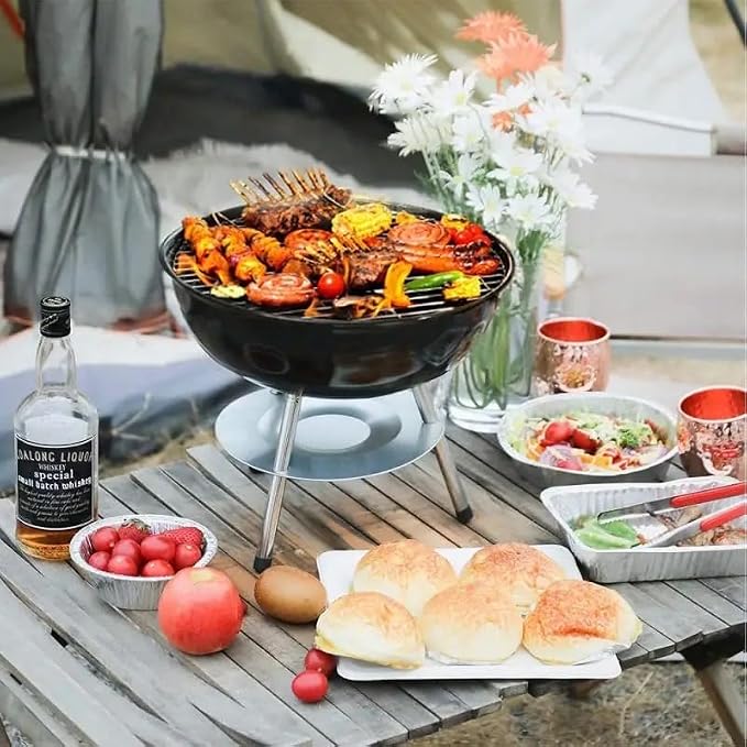 Asador de Carbón Portátil de Mesa Queen Sense 38 cm - Parrilla Compacta