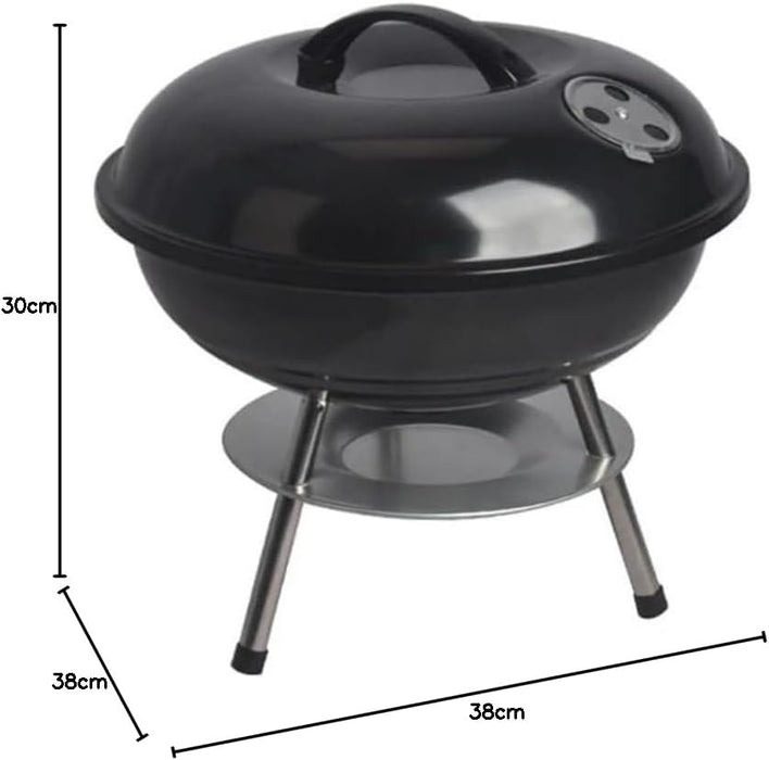 Asador de Carbón Portátil de Mesa Queen Sense 38 cm - Parrilla Compacta