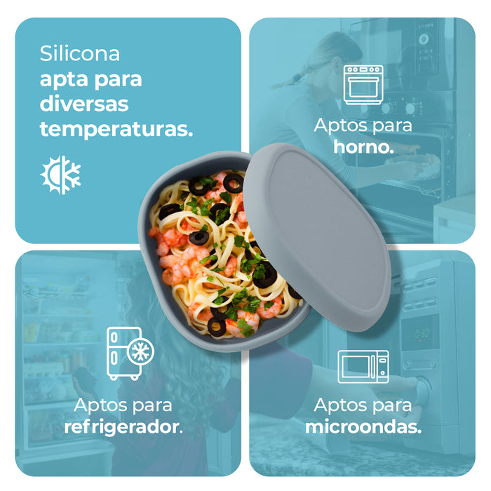 Contenedores De Silicona Almacenamiento De Alimentos 3pz