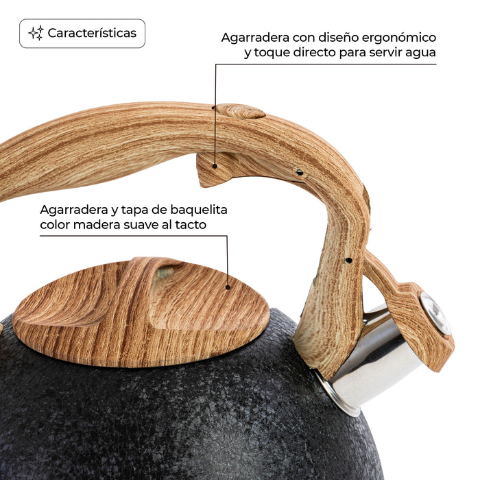 Tetera Silbadora Acero Inoxidable 3L Inducción Onyx Pro