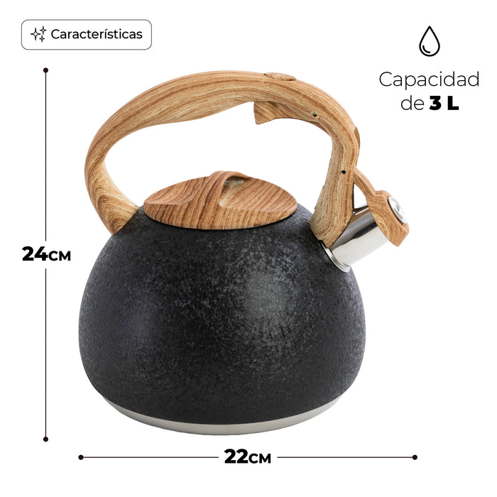 Tetera Silbadora Acero Inoxidable 3L Inducción Onyx Pro