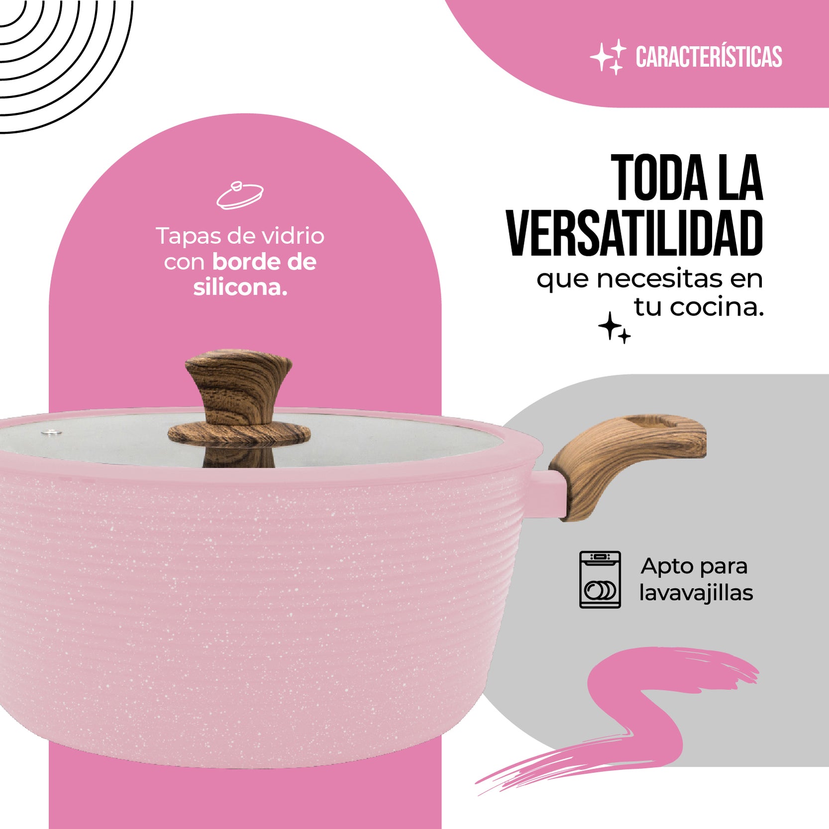 Batería De Cocina 6 Piezas Revestimiento De Mármol Lovecook — Queen Sense