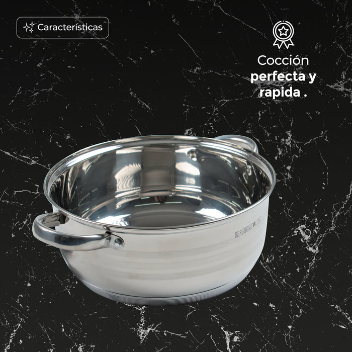 Set De 4 Cacerolas Acero Inoxidable Antiadherentes Con Tapas