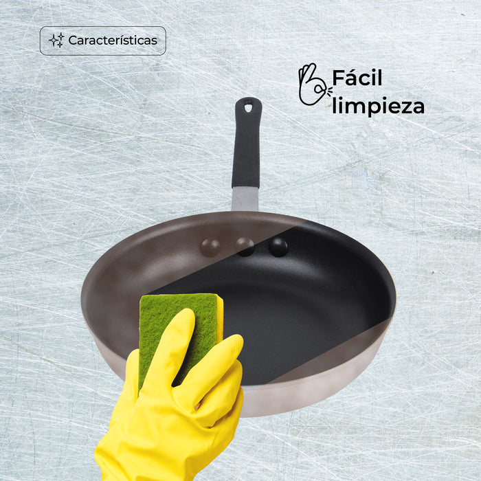 Sartén Antiadherente Acero Inoxidable 22cm Negro