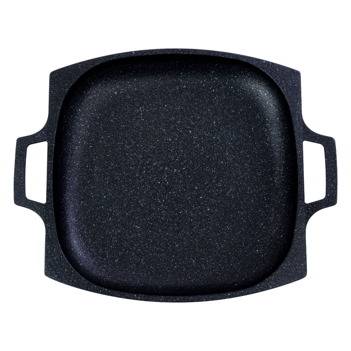 Comal Cuadrado Mármol 32cm Inducción Antiadherente Negro