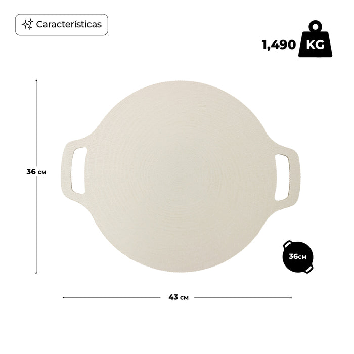 Comal Coreano Redondo De Ceramica Antiadherente 36 Cm