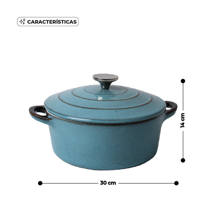 Cacerola Cerámica Azul 30cm Antiadherente Inducción