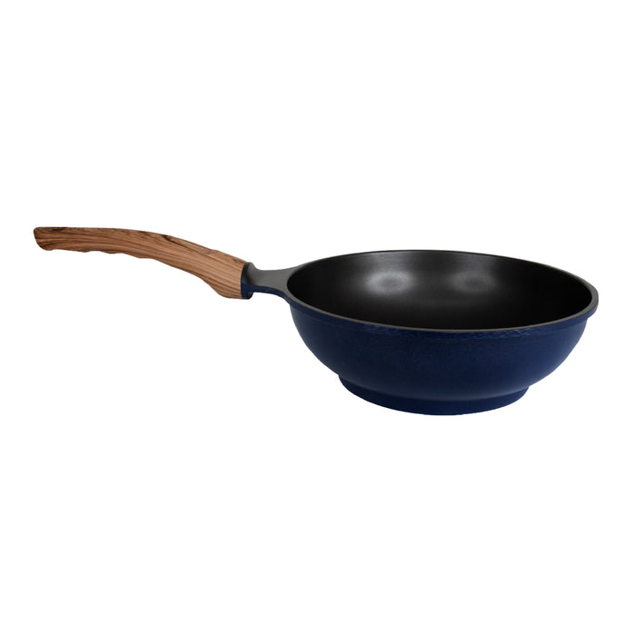 Wok Sartén Antiadherente Titanio Inducción 24cm Azul