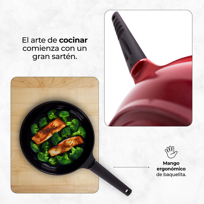 Sartén Wok Diamante Maple IH Rojo