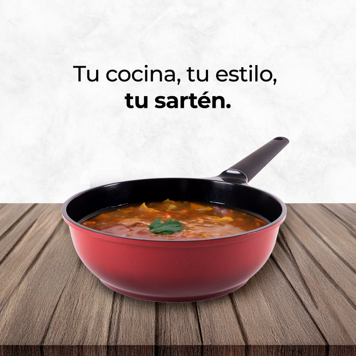 Sartén Wok Diamante Maple IH Rojo