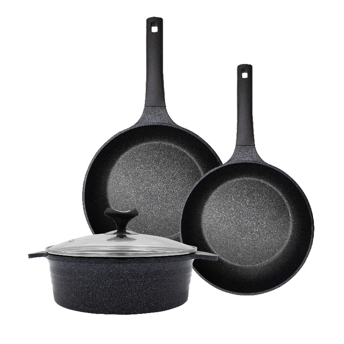 Batería De Cocina Queen Sense Marmol Basic 4 Piezas