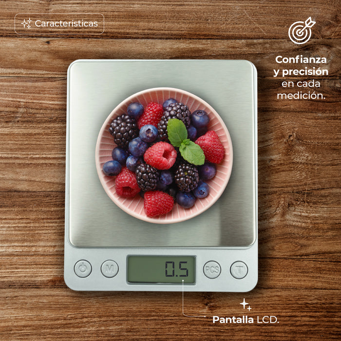 Báscula Gramera Digital Portátil 0.1g a 2 Kg C/Tara