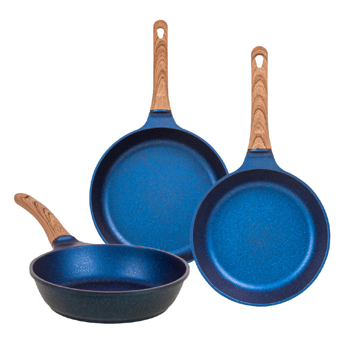 Juego De 3 Sartenes Con Recubrimiento de Inoble Antiadherente 22,24 y 28cm