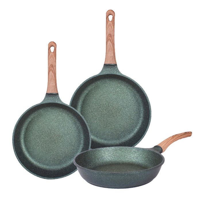 Juego De 3 Sartenes Con Recubrimiento de Inoble Antiadherente 22,24 y 28cm