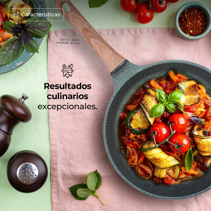 Juego De 3 Sartenes Con Recubrimiento de Inoble Antiadherente 22,24 y 28cm