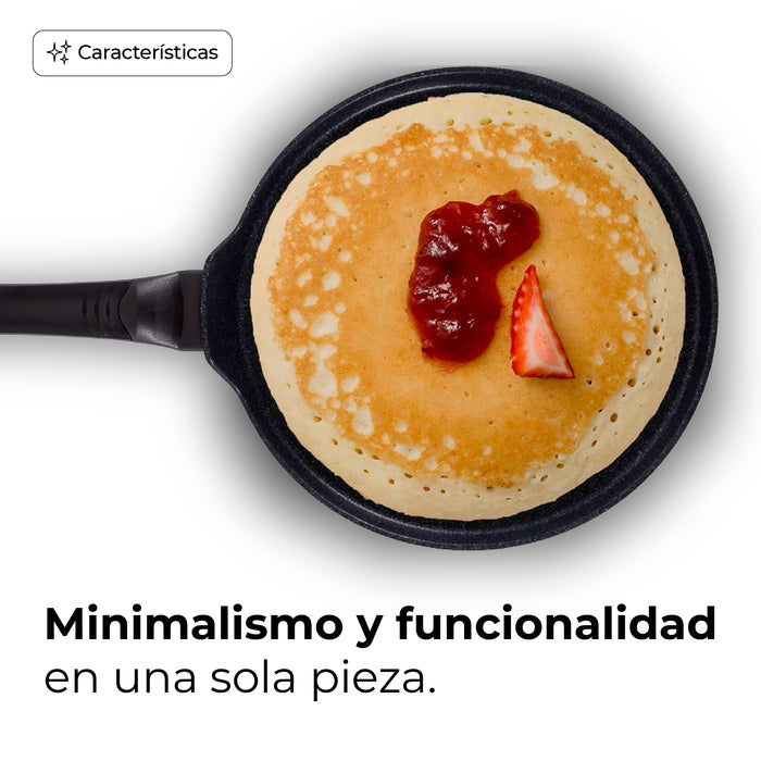 Sartén Crepera Comal Antiadherente Mármol 26cm Negro
