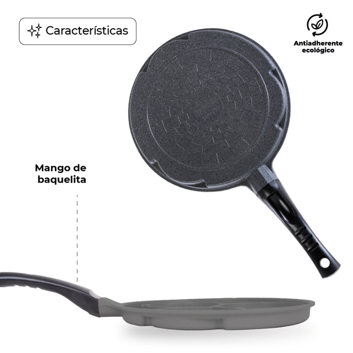 Queen Sense Sartén Seoul 3 Divisiones 26 cm - Mármol Gris