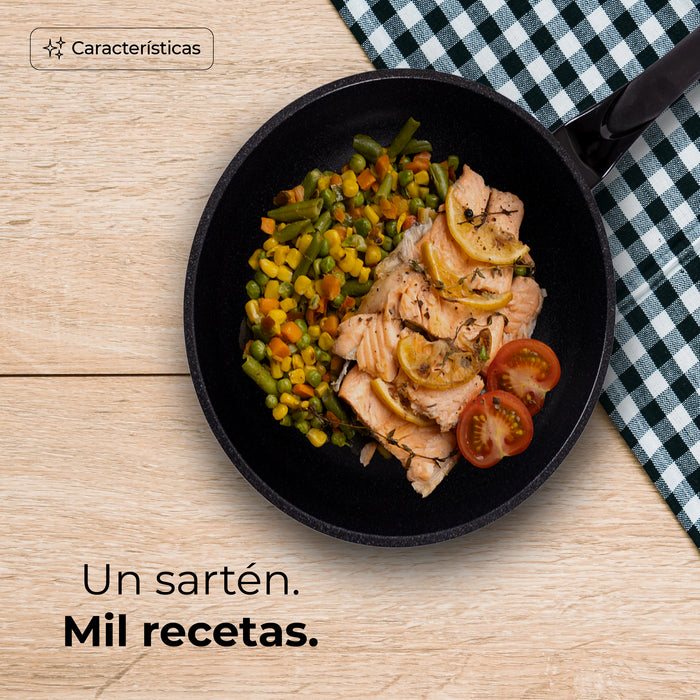 Wok Queen Sense Mármol Hondo 26 Cm Antiadherente