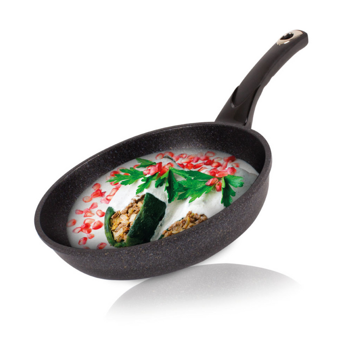 Sartén Plano Con Recubrimiento De Mármol Y Antiadherente Ecológico En Color Negro