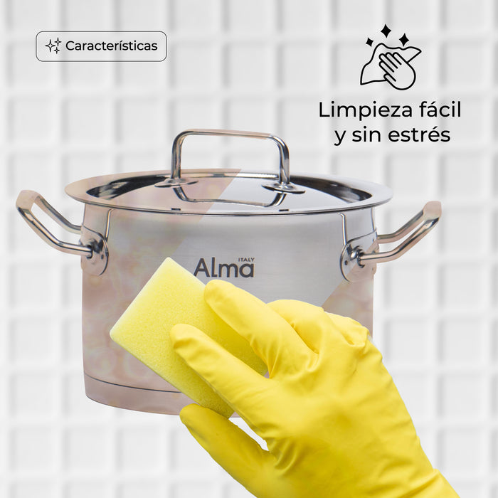 Set Mini Ollas Acero Inoxidable Doble Alma Vaporera 12CM