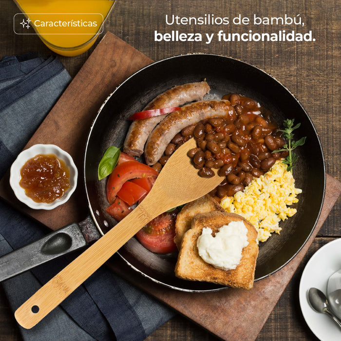 Juego de Utensilios de Bambu 8 Piezas