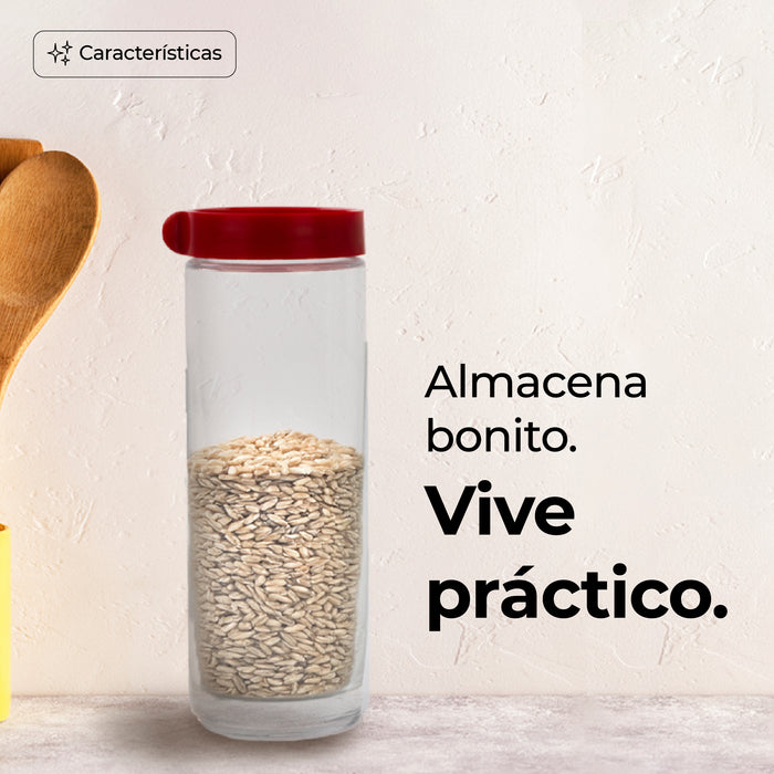 Set De 6 Contenedores Apilables De Vidrio Para Alimentos